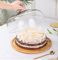 Support à gâteau en verre MIXWARES avec couvercle - Plateau de présentation de qualité alimentaire, dôme transparent anti-poussière pour pâtisseries, desserts et gâteaux