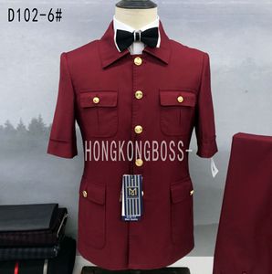 Abito da <span class=keywords><strong>uomo</strong></span> 2 pezzi classico <span class=keywords><strong>blu</strong></span> <span class=keywords><strong>scuro</strong></span> abito da sposa per <span class=keywords><strong>uomo</strong></span> 2023 mezza manica tasca Slim Fit da sposo smoking Costume Mariage Homme - Product Image 2