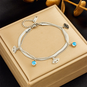 European American Style Double Layer Charm Bracelet Zinc Alloy Star Moon Lightning Pendant Women's Jewelry Gift - Product Image 4