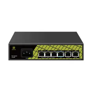 ITOONER 4 Port PoE Switch 250M Adaptive 48V 802.3af/at/bt Unmanged PoE Switches 4 Port 2 Uplink with Watchdog and BT