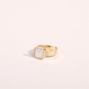 Custom Luxury Adjustable <b>Ring</b> Stainless Steel Shell Round <b>Rings</b> for Women - Product Image 4