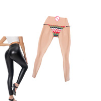 Culottes élastiques pour travestis, avec fesses en silicone pour rehausser les hanches et faux vagin