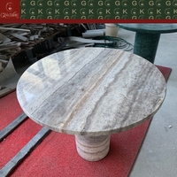 Table basse en travertin gris GOLDKING, durable et moderne, pour salon, meubles en pierre sur mesure, villa de luxe, hôtel, usine OEM ODM