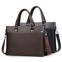 Nuevo Maletín de Negocios de PU para Hombre, Maletín de Gran Capacidad con Estampado en Relieve, Bolsa de Documentos Cruzada, Bolsa de Entrenamiento Corporativo, Impermeable y Resistente al Desgaste