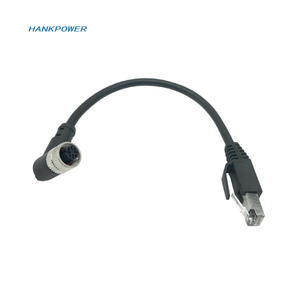 Câble Ethernet M12 Réseau <span class=keywords><strong>LAN</strong></span> 4 broches 8 broches M12 vers connecteur RJ45 Caméra industrielle Câble de vision industrielle - Product Image 1