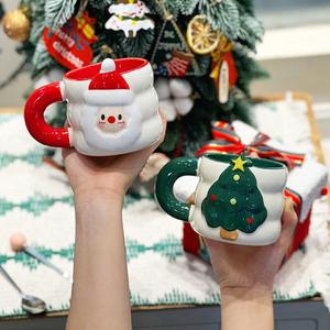 Taza de Café de Cerámica Navideña Festiva, Taza con Diseño de Santa Claus, Muñeco de Nieve y Árbol, Decoración para el Hogar, Regalo, Venta al por Mayor, ODM, MOQ Bajo - Product Image 4