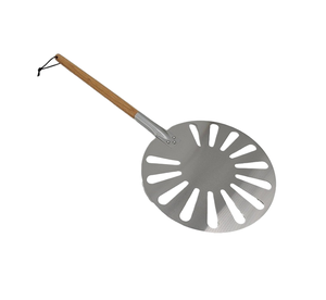 <span class=keywords><strong>Pala</strong></span> para transferir pizza de aluminio redonda perforada con mango desmontable para horno de panadería y cocina - Product Image 1