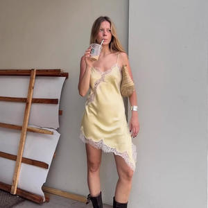 <span class=keywords><strong>Abito</strong></span> da donna estivo 2025 <span class=keywords><strong>senza</strong></span> maniche <span class=keywords><strong>senza</strong></span> schienale e asimmetrico Sexy abiti da festa in raso <span class=keywords><strong>abito</strong></span> corto con giunzione in pizzo Sexy - Product Image 4