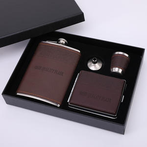 Flasque personnalisée en acier inoxydable de 6oz 8oz Hip cuir PU enduit Turquila <span class=keywords><strong>rhum</strong></span> whisky ensemble de flacons cadeau de mariage d'affaires - Product Image 5