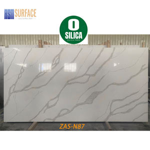 Venta al por mayor piedra artificial 0% cuarzo sílice 3200mm x 1600mm 20mm 30mm piedra de cuarzo Calacatta para encimera de cocina - Product Image 1