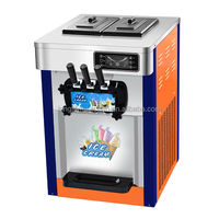Commerciële Roestvrijstalen Desktop Softijs Machine Van Hoge Kwaliteit 3 Smaken Tafelijs Machine