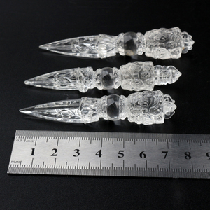 Cristal naturel sculpté à la main de qualité supérieure, cristaux de guérison, sceptre pharaon, Dorje Phurba, amulette - Product Image 6