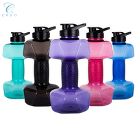 Botella de Agua Deportiva de Plástico Personalizada, Libre de BPA, con Agarre Antideslizante, 1500 ml, Textura de Diamante, para Gimnasio y Entrenamiento