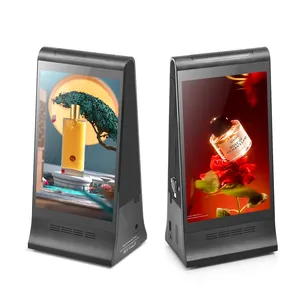כפול מסך 8 אינץ מגע LCD ענן המבוסס מלון קייטרינג שולחן פרסום נגן עם אופציונלי שיחת מלצר וסדר מזון func