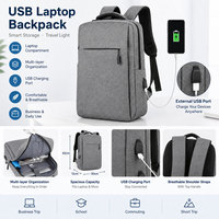 Sac à dos pour ordinateur portable, sac à dos professionnel pour ordinateur, Oxford, multi-compartiments, port de charge USB, pour le bureau, le campus, les voyages