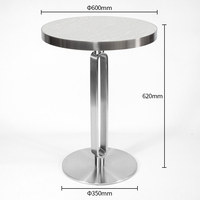 Gesinterter Stein-Esstisch, Gebürsteter Edelstahl-Tischfuß, Moderner Kommerzieller Café- und Restaurant-Tisch