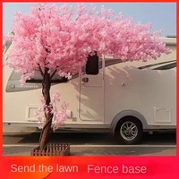Arbres artificiels en plastique pêche cerisier érable, fausses fleurs, 1,5-2,5 m, placement au sol, maison, bureau, mariage, hôtel, exposition, salon