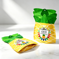 Sachet Doypack Personnalisé à Forme Spécifique, à Trous Ronds, Saveur Ananas, Refermable avec Fermeture Éclair, Anti-Humidité, pour Bonbons - Vente Chaude