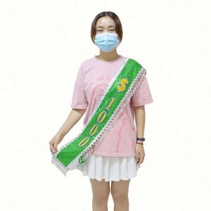 Cinta de poliéster ecológica con diseño personalizado, estampada digitalmente, para desfile de belleza, con la inscripción 'Feliz Cumpleaños', muy vendida. - Product Image 2