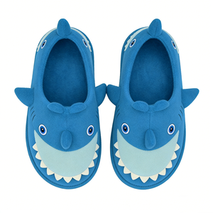Chaussons requin personnalisables pour enfants, Chaussons d'intérieur requin bleu, Chaussons requin enveloppants, Chaussures d'intérieur fermées pour garçons motif animal - Product Image 2