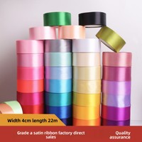 4cm Polyester 22m Satijnen lint DIY Rozenversiering voor taartverpakkingen en Kerstmis/Nieuwjaars lint