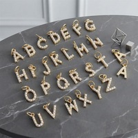 Breloques initiales en laiton plaqué or 18 carats, style Coquette, petites perles, pour bracelets et colliers DIY, résistantes au ternissement