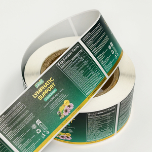 Etiqueta adhesiva personalizada impresa en rollo con relieve de lámina dorada brillante para embalaje de botellas de cosméticos de lujo. - Product Image 1