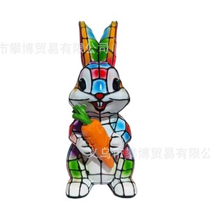 Lámpara Nocturna LED de Conejo con Mosaico Colorido y Zanahoria, Alimentación USB, Control Táctil, Decoración para el Hogar, Regalo - Product Image 5