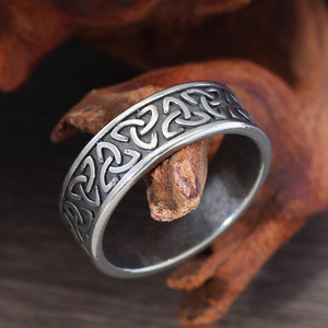 Anillo de Dedo Retro para Hombre, Modelo Jinhua L254, de Acero Inoxidable, con Runas Nórdicas Vikingas, Triángulo de Odín, para Comercio Transfronterizo - Product Image 5