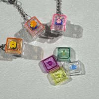 Custom Any Shape Keycap Key Chain Any Uv Printing Keyboard Keychain Wholesale Mechanical Keyboard Switch Fidget Promotional Gift