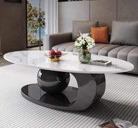 Table à thé ovale moderne de style nordique, simple et minimaliste, en acier inoxydable, pour le salon