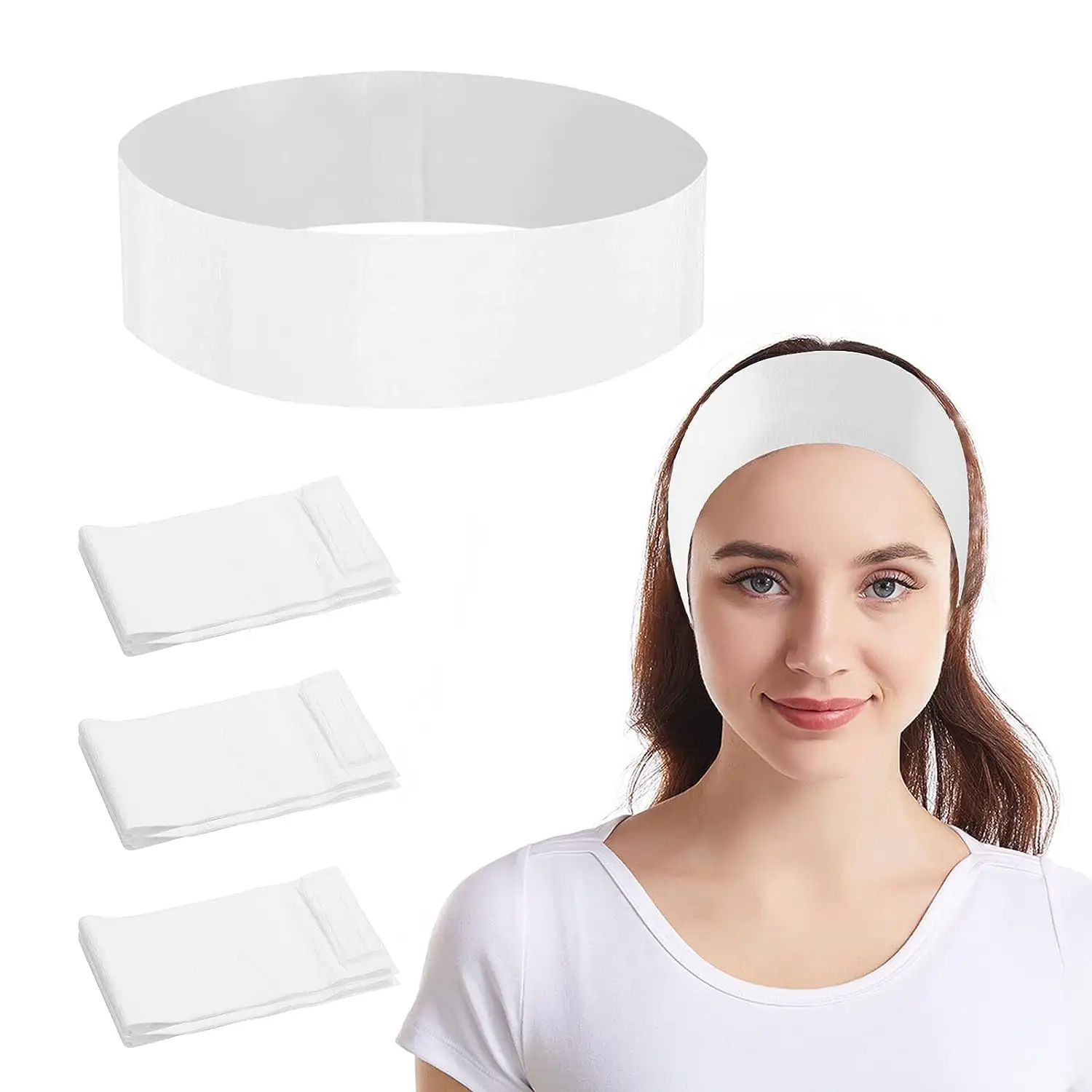 Einweg-Gesichts stirnbänder für Frauen Individuell verpackte elastische Make-up-Kopfband-Kopf wickel für Gesichts behandlungen Hautpflege-Spa