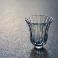 Tasse à thé en verre borosilicate transparent à motif de pétales rayés, design créatif, pour bureau et maison, vente directe usine