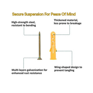 Chevilles d'expansion en plastique personnalisées, chevilles pour cloisons sèches, chevilles murales pour tuyaux, chevilles en nylon pour vis autotaraudeuses à tête plate - Product Image 5