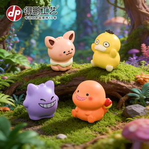 Figuras de resina Pokémon versión Q, mini personajes de dibujos animados para decoración de coche y escritorio. - Product Image 4