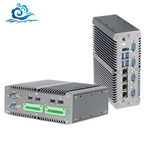 HelorPC MiniPC אינטל i5 i7 DDR4 4 יציאות אתרנט 6 RS232 RS485 RS422 COM GPIO תעשייתי מיני מחשב ללא מאוורר מחשב מחשבים