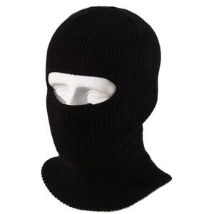 Pasamontañas Negro con Logotipo Personalizado, Gorro de Esquí para Deportes, Pesca y Uso Diario, Bordado en Blanco, Tela Común - Product Image 1