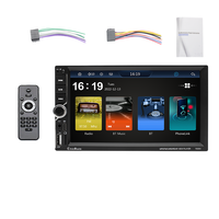Lecteur MP5 double DIN 7 pouces pour voiture, CarPlay sans fil, Android Auto, caméra de recul, écran tactile, tableau de bord, USB