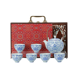 Blue And White Porcelain Kung Fu <b>Tea</b> <b>Set</b> 6 Cups With Teapot Gift Box Luxury Chinese <b>Tea</b> <b>Set</b> For Business Gifts - Product Image 5
