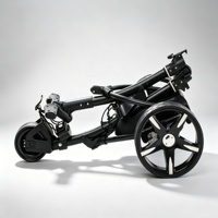 Chariot de golf électrique à moteur unique, chariot de golf pliable à 9 vitesses avec batterie au lithium et cadre en aluminium, avec port de charge USB