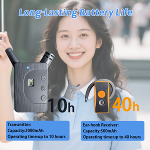 2.4g 999ch סיור אלחוטי מדריך מערכת מיקרופון, earhook 46 שעות חיי סוללה ארוכים עם 50-חריץ טעינה 50-חריץ - Product Image 2
