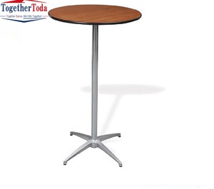 Mesa de Bar Redonda Moderna de Madera Maciza para Cócteles, Barra Alta Fija para Fiestas, Mesa Plegable para Comer al Aire Libre - Product Image 3