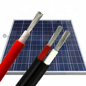 Tüv güneş tel kablo bakır 6Mm Dc güneş bakır çift güneş kablo 2X6Mm2 ikiz güneş Pv kablosu 6Mm 2 çekirdek