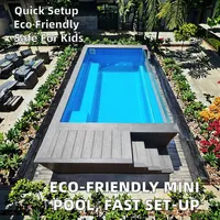 Piscine conteneurisée sur mesure avec fenêtre latérale en verre, piscine extérieure portable pour hôtel et complexe hôtelier