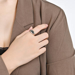 Minimalist Oval Titanium Steel <b>Ring</b> For Women Gold Black Silver Fashion Jewelry Gift Geometric Design K R926 - Product Image 2