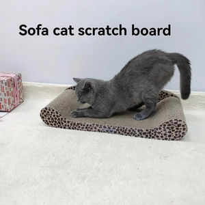 Penggaruk kucing fungsional bergaya karton bergelombang rumah Modern lucu dan menarik cakar kucing Oval dengan Catnip - Product Image 2