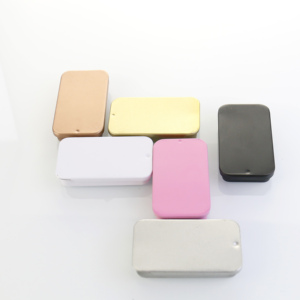 Xách Tay Hình Chữ Nhật Nhôm Kim Loại Lưu Trữ Container 10G 15G Trượt Nắp Tin Jar Cho Son Môi Rắn Nước Hoa Lip Balm Kẹo - Product Image 1