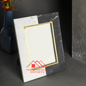 Latest Design Unique Marble & <b>Brass</b> Photo <b>Frame</b> for Living Room Decor High Quality Resin Photo <b>Frame</b> for Bedroom Decor - Product Image 1