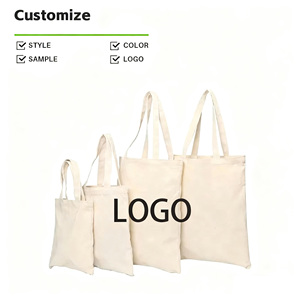 Bán buôn tùy chỉnh in logo giá rẻ tái sử dụng Túi mua sắm Đồng bằng màu trắng trống bông vải tote túi với tùy chỉnh - Product Image 1