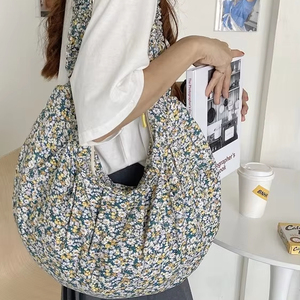 Sac fourre-tout de créateur promotionnel en toile de coton à la mode sac fourre-tout d'épicerie à imprimé floral de Style Ins coréen - Product Image 3
